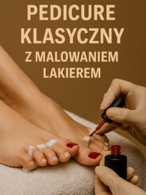 Pedicure klasyczny z malowaniem lakierem
