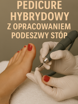 Pedicure hybrydowy z opracowaniem podeszwy stóp